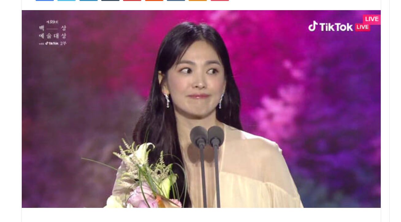 Gegara Tersentuh Pidato Song Hye Kyo Di Baeksang Arts Awards ke-59 Jadi Viral