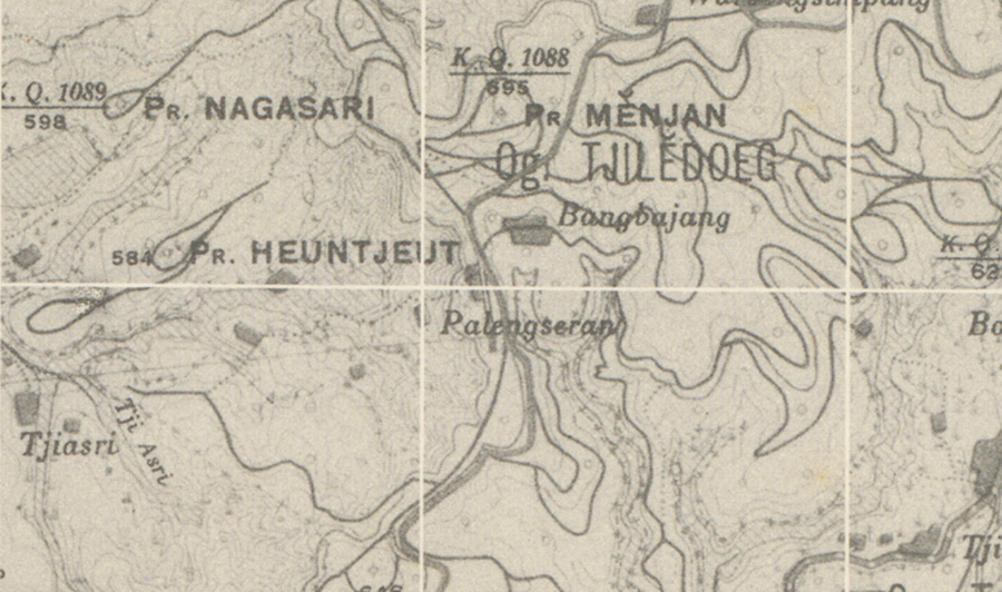 Lokasi Pasir Heunceut di sekitar Afdeling Ciledug, Perkebunan Maswati tahun 1946.