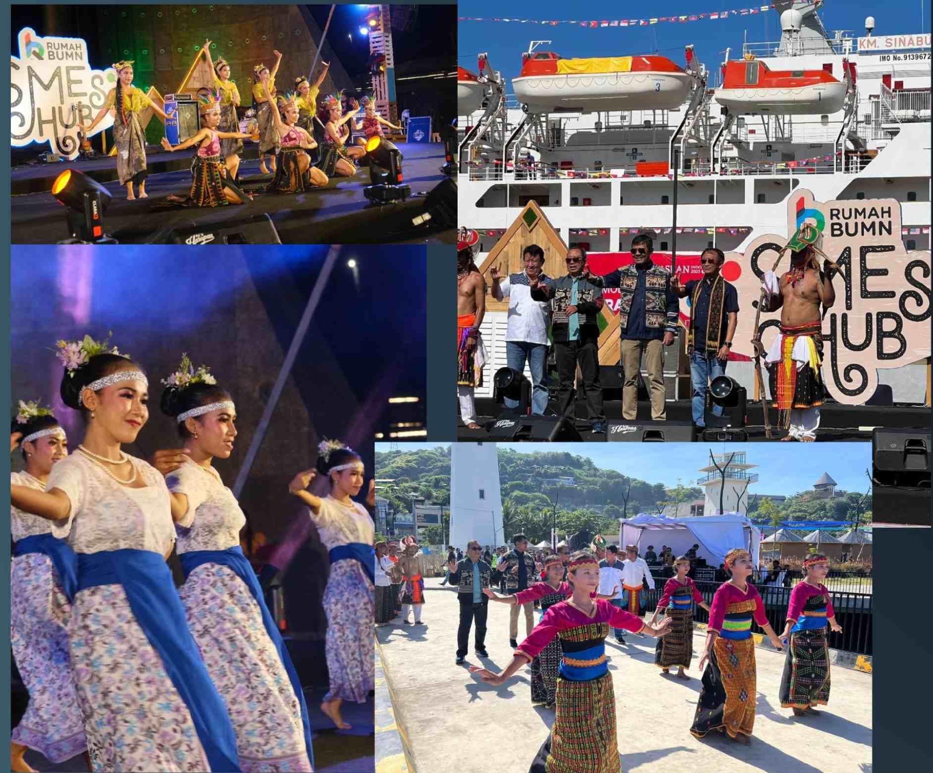 Beberapa foto para penari saat pelaksanaan Festival budaya yang berlangsung di Rumah BUMN SME’s HUB, Labuan Bajo, Kabupaten Manggarai Barat, NTT, Jumat (12/5/2023).