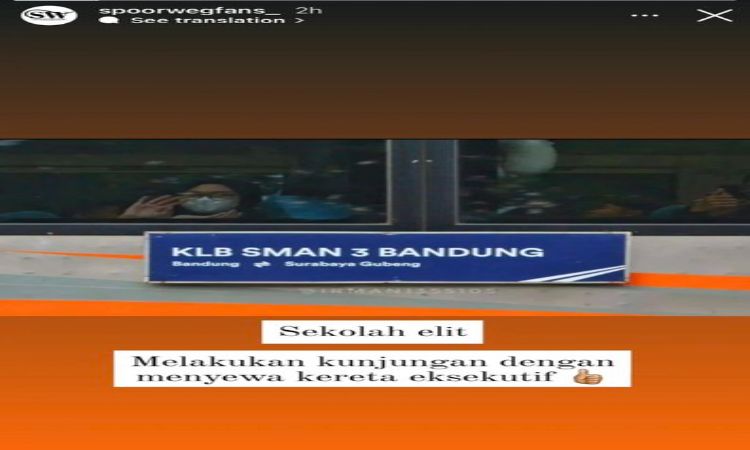  SMAN 3 Bandung menyewa kereta eksekutif untuk Studi Banding 