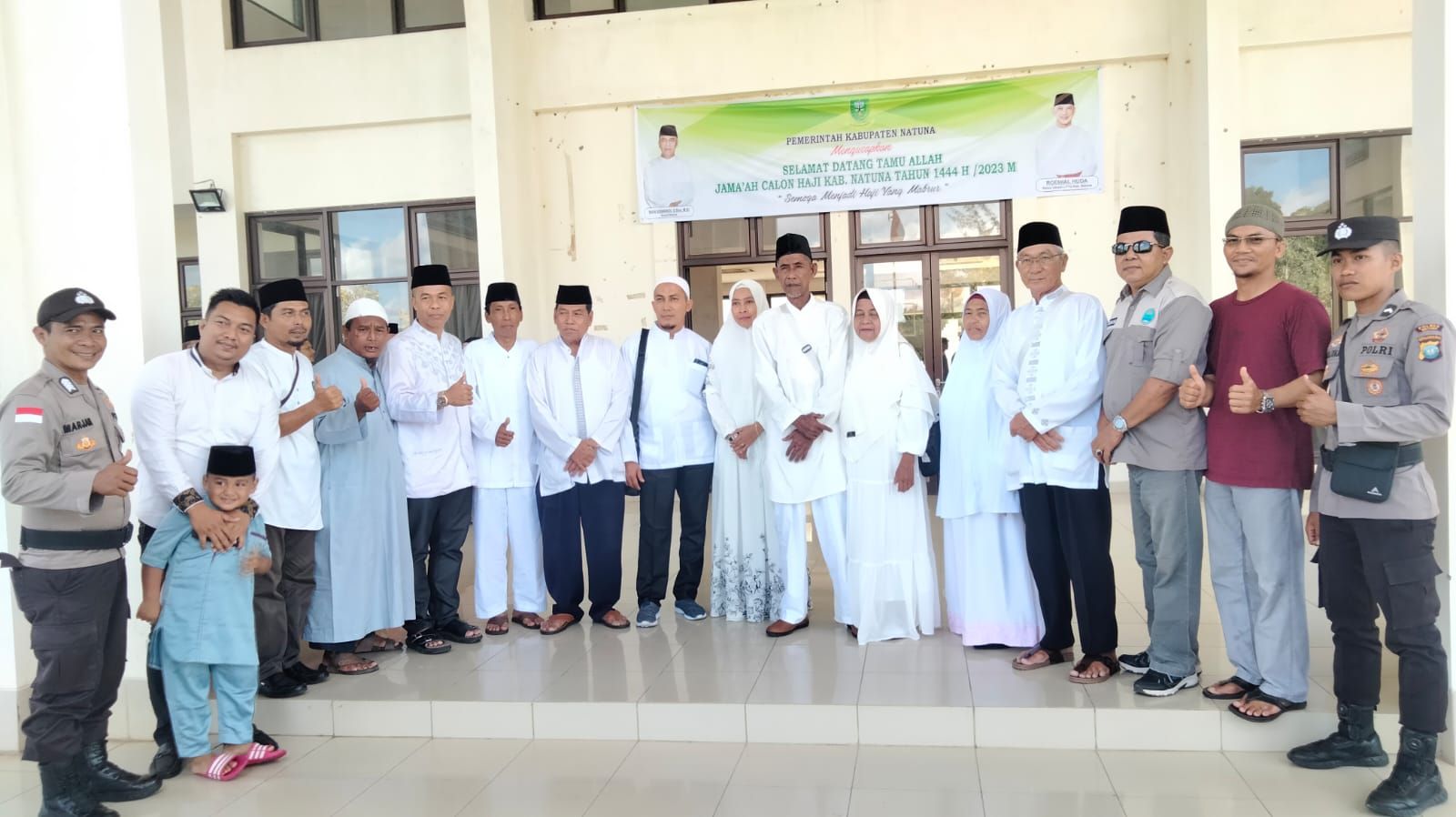 Calon Jemaah Haji asal Kecamatan Bunguran Barat sat tiba di Asrama Haji Natuna -f/istimewa 