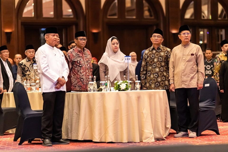 Ketua DPR RI Puan Maharani hadir di acara halalbihalal MUI di Ballroom Hotel Bidakara, Jakarta, Kamis (18/5/2023) malam. Foto: Istimewa