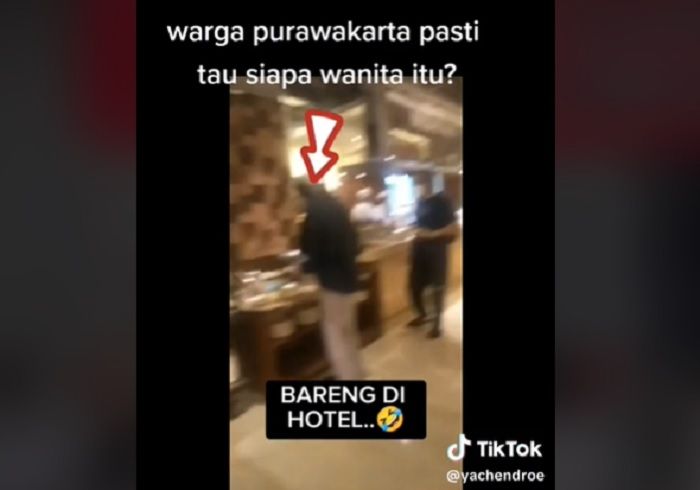 Video di TikTok yang menampilkan sosok perempuan diduga Bupati Purwakarta Anne Ratna Mustika./tangkapan layar/Tiktok @yachendroe