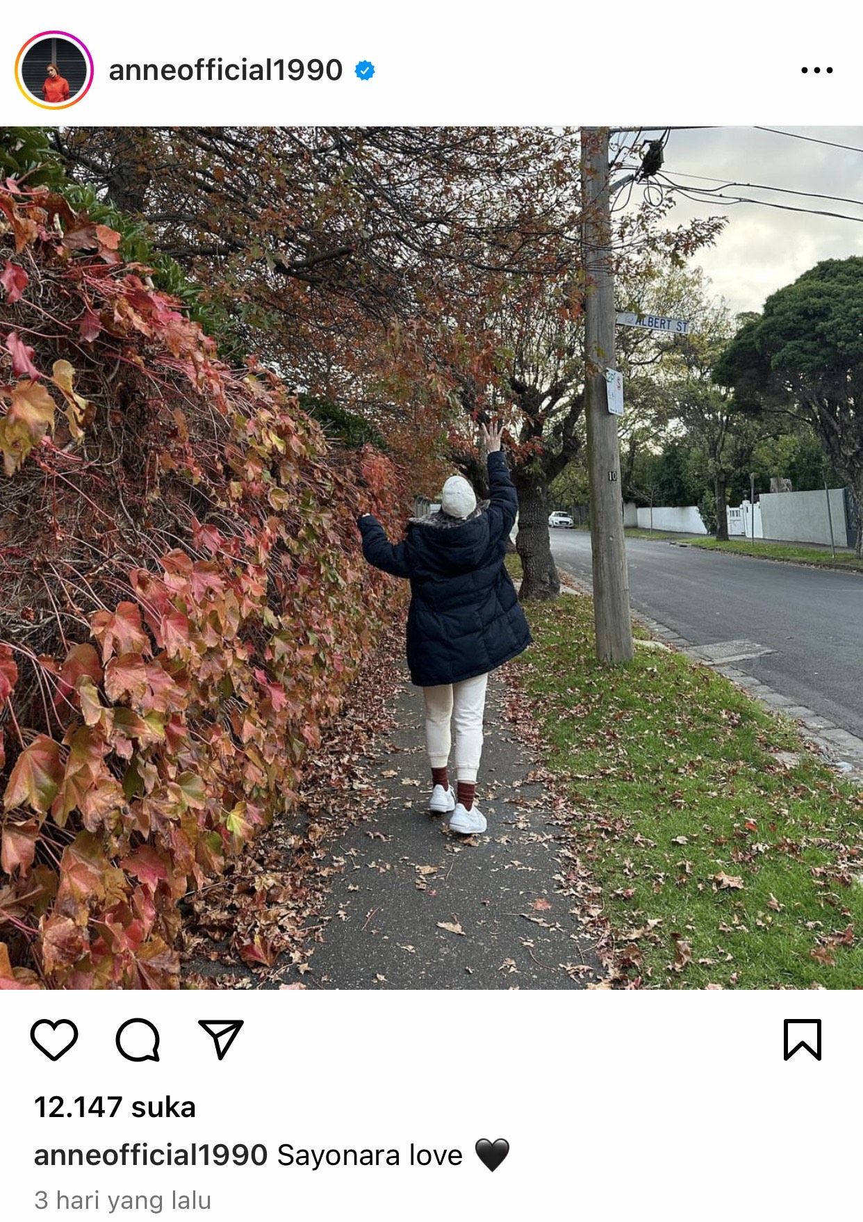 Unggahan Instagram Putri Anne