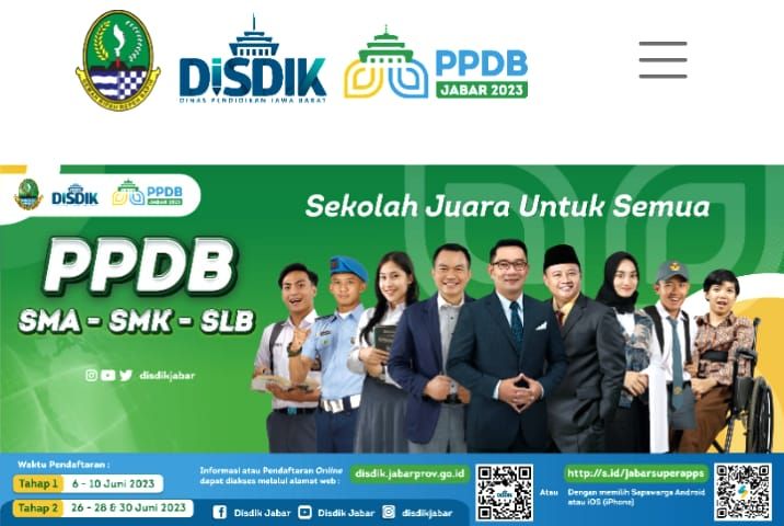 Link PPDB Jabar 2023 SMA dan kuota jalur zonasi