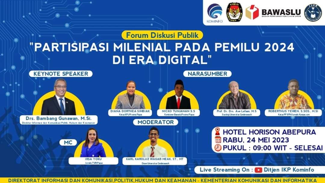 IJPN Dan Kemkominfo RI Edukasi Pemilu 2024 Era Digital Untuk Generasi Milenial Papua