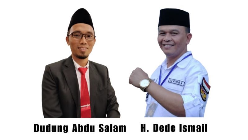 Komisioner KPU Kuningan, Dudung Abdu Salam dan Ketua DPC Gerindra, H. Dede Ismail.