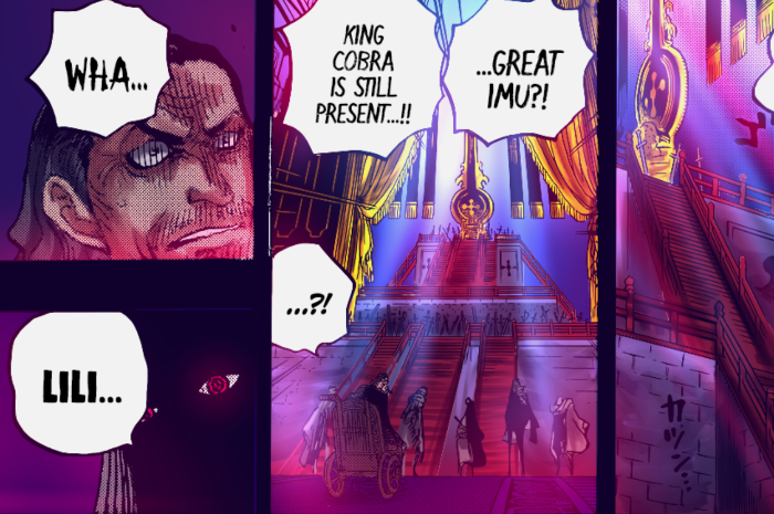 Spoiler One Piece 1085 memperlihatkan detik-detik saat Gorosei membunuh Raja Cobra di ruangan Tahta Kosong.