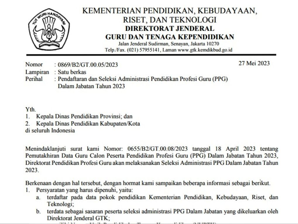 Jadwal Dan Syarat Pendaftaran PPG Dalam Jabatan Dan PPG Prajabatan ...