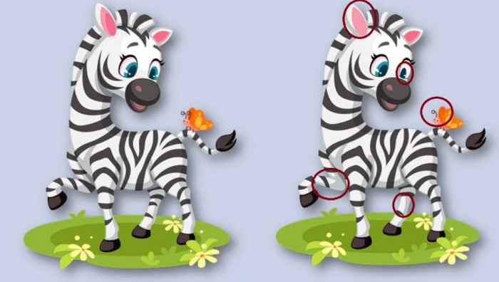 Total 5 perbedaan yang dimaksud pada gambar zebra di tes IQ.