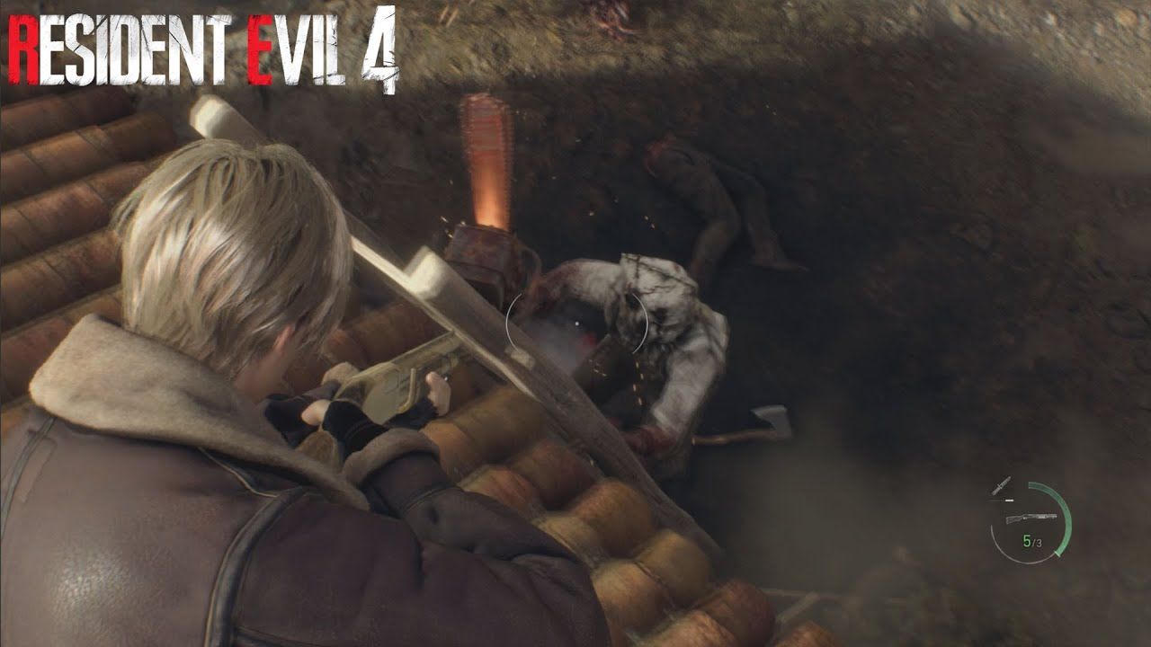 Ilustrasi gameplay Resident Evil 4 Remake Chainsaw Demo gratis.