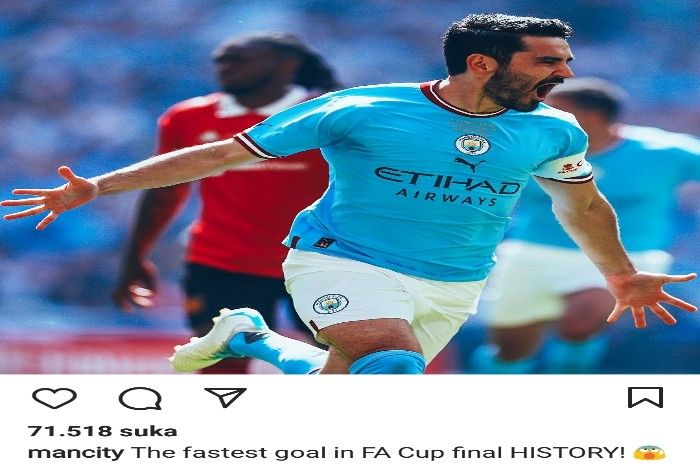 Ilkay Gundogan rekor gol tercepat di final Piala FA