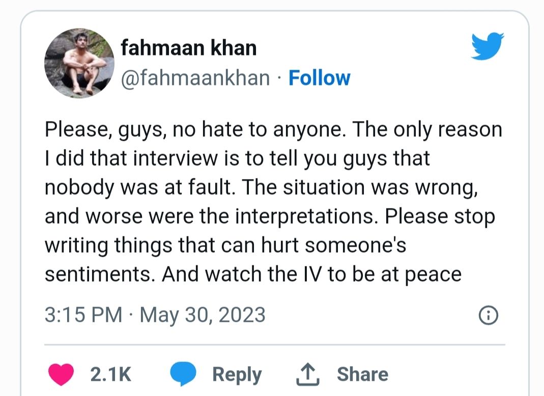 Ungkapan hati Fahmaan Khan terkait hubungannya dengan Sumbul Touqeer Khan