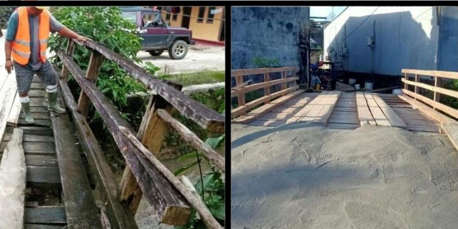 Perbaikan jembatan yang menjadi salah satu program Sudirman. 