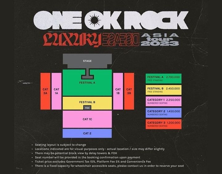 Harga tiket One Ok Rock 