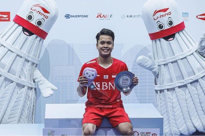 Anthony Sinisuka Ginting berhasil menjadi juara tunggal putra Singapore Open 2022