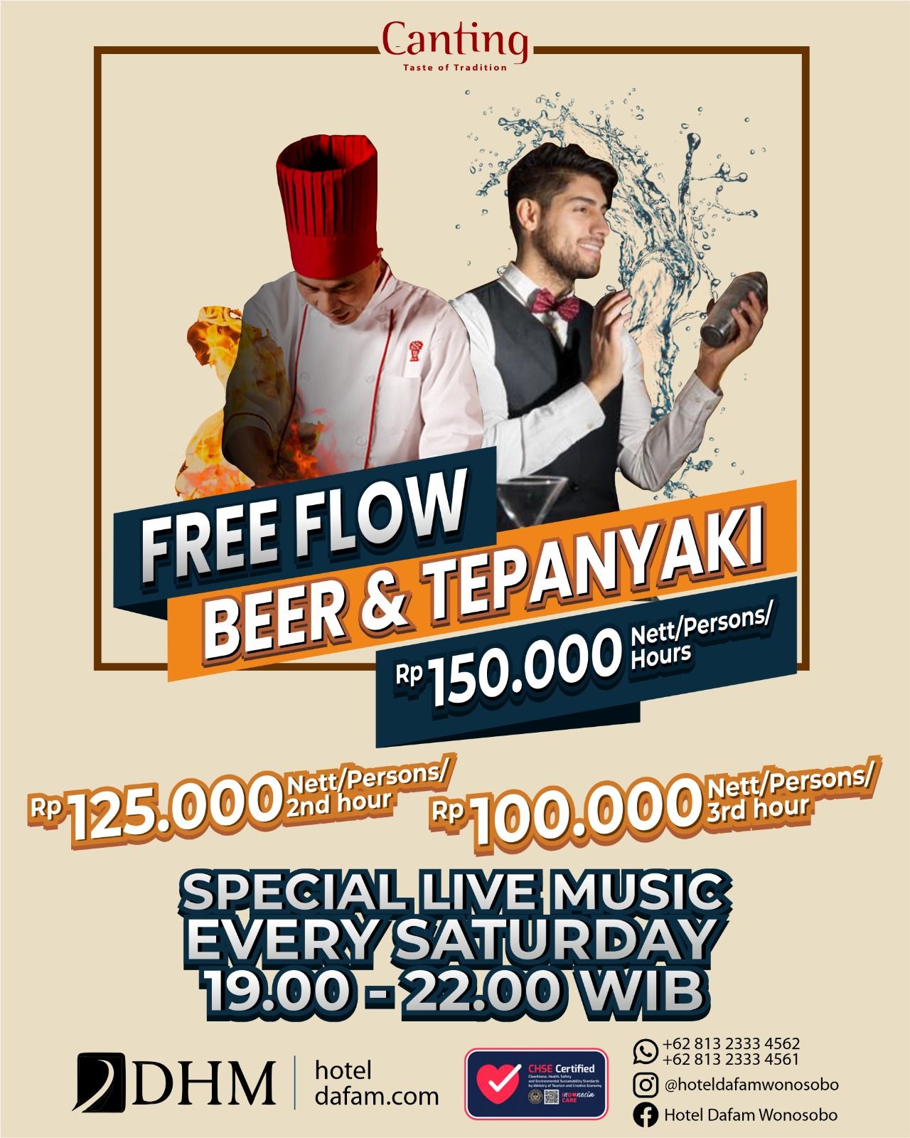 Promo Free Flow Beer dan Tepanyaki di Hotel Dafam Wonosobo