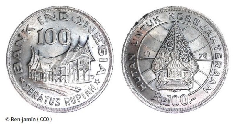 Uang koin 100 Rupiah 1978.