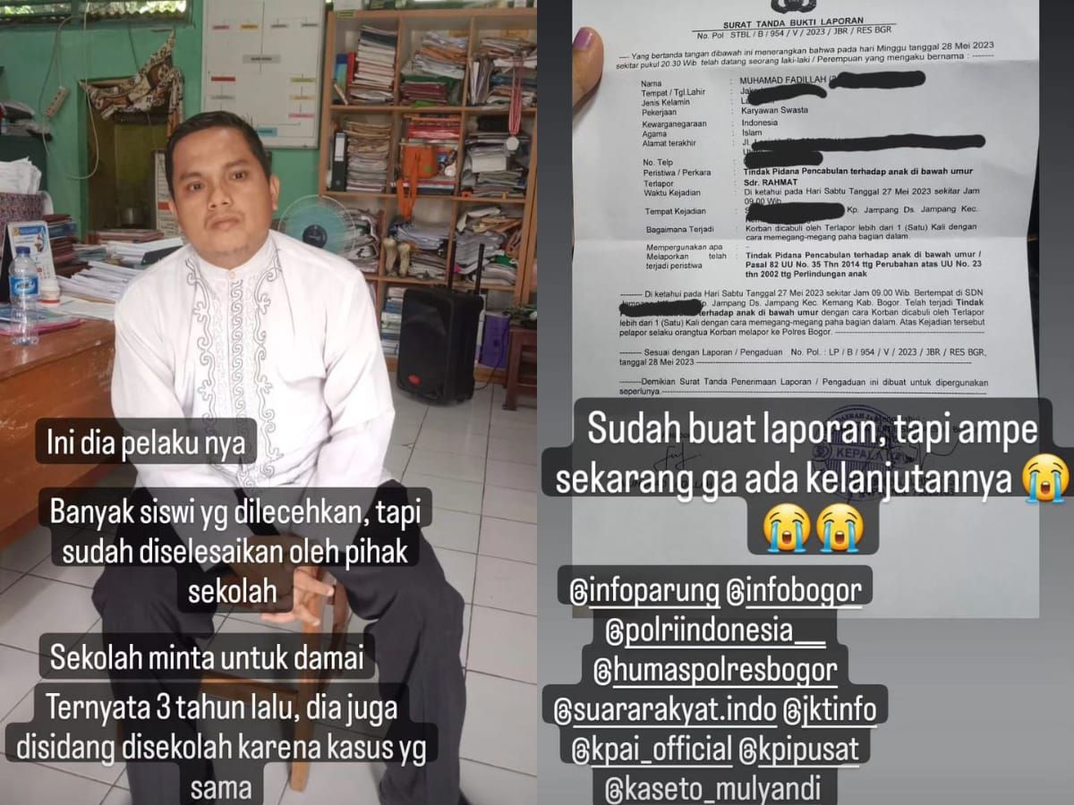 Viral guru SD di Bogor diduga berbuat cabul pada muridnya.