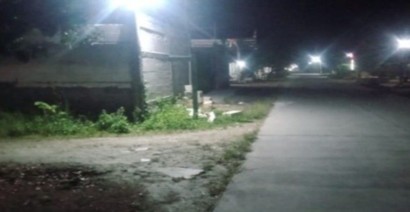 Jalan kampung di Desa Sidorejo, Kecamatan Pulokulon tempat terjadinya insiden pengeroyokan tersebut.