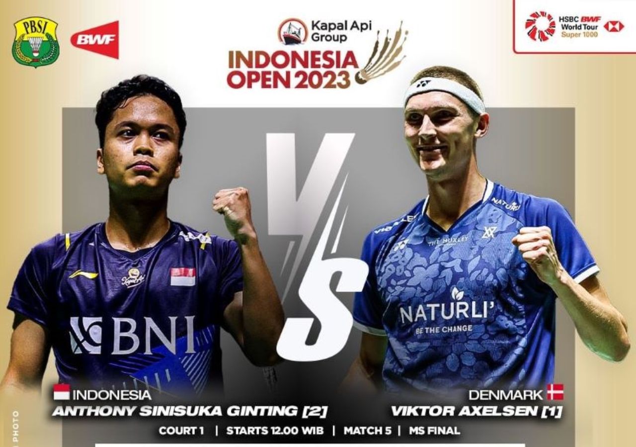Jadwal Final Indonesia Open 2023 Live MNCTV, Ginting Berpeluang Rebut Dua Gelar Secara Beruntun
