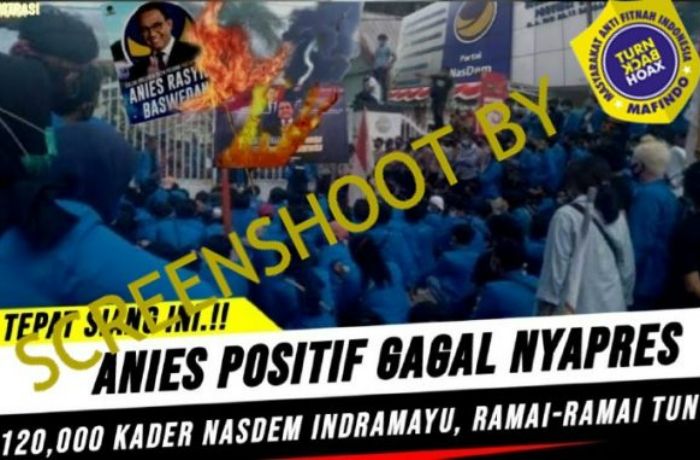 Video yang menyebut Anies Baswedan gagal jadi Capres di Pemilu 2024 hingga ratusan kader Partai Nasdem Indramayu menuntut.