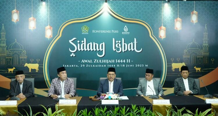 Kementerian Agama (Kemenag) Indonesia mengumumkan hasil sidang isbat bahwa Idul Adha 1444 Hijriah jatuh pada tanggal 29 Juni 2023./Kemenag
