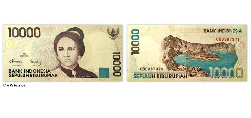 Uang kuno Rp 10 ribu tahun 1998.