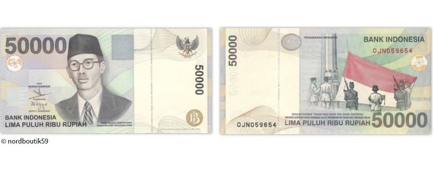 Uang kuno Rp 50 ribu tahun 1999.