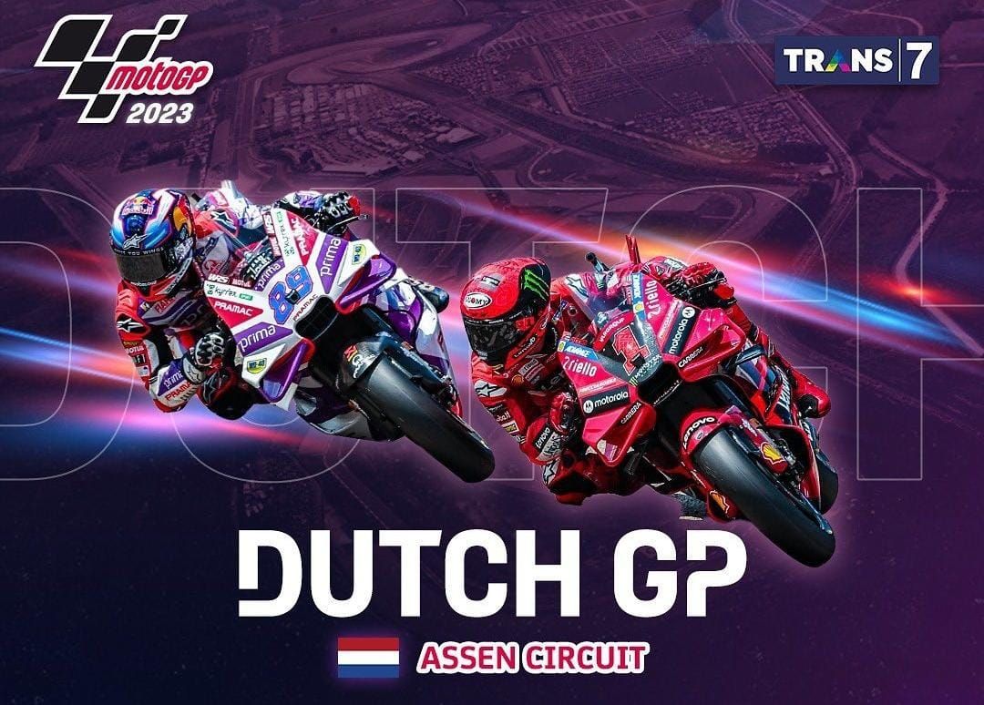 LINK Live Streaming TV Online Trans7 KLIK DI SINI, Nonton MotoGP Belanda 2023 Hari ini 25 Juni Jam Berapa?