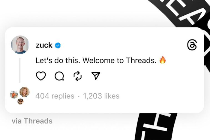 CEO Meta Mark Zuckerberg promosikan aplikasi terbaru Threads Instagram, Kamis, 6 Juli 2023.
