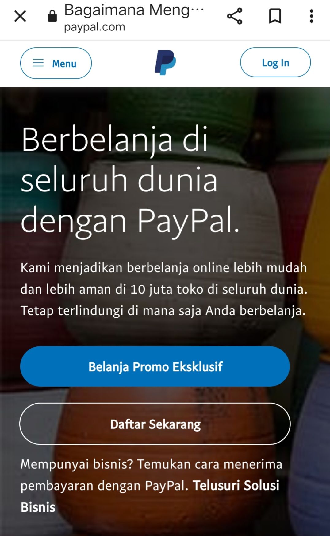 Cara membuat akun PayPal 