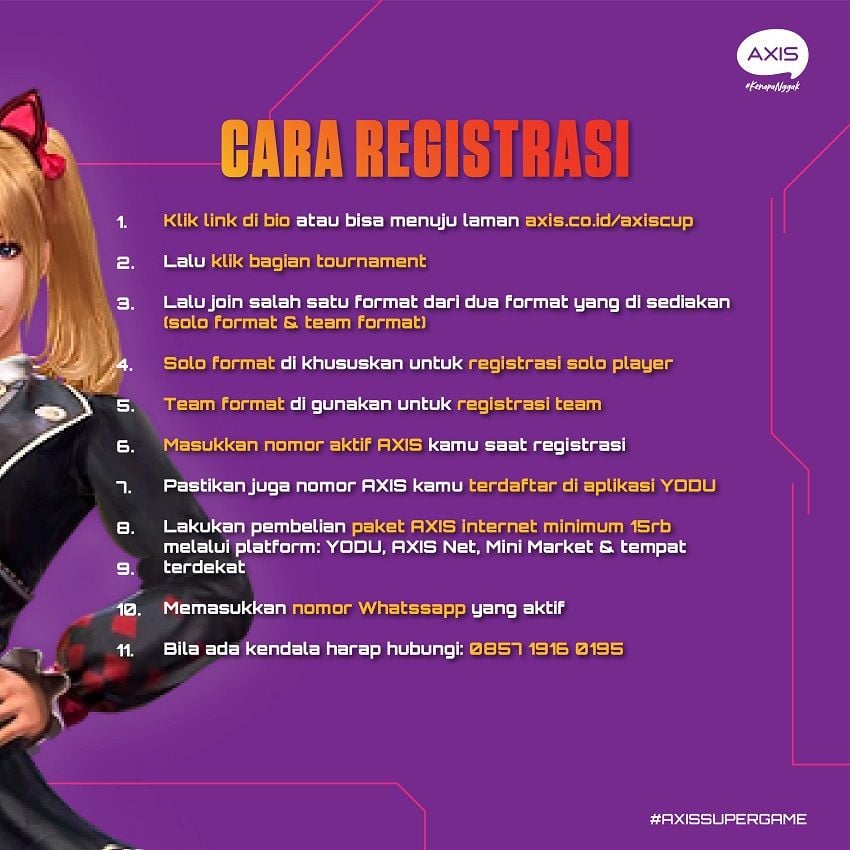 Cara registrasi AXIS Cup Season 3 2023.