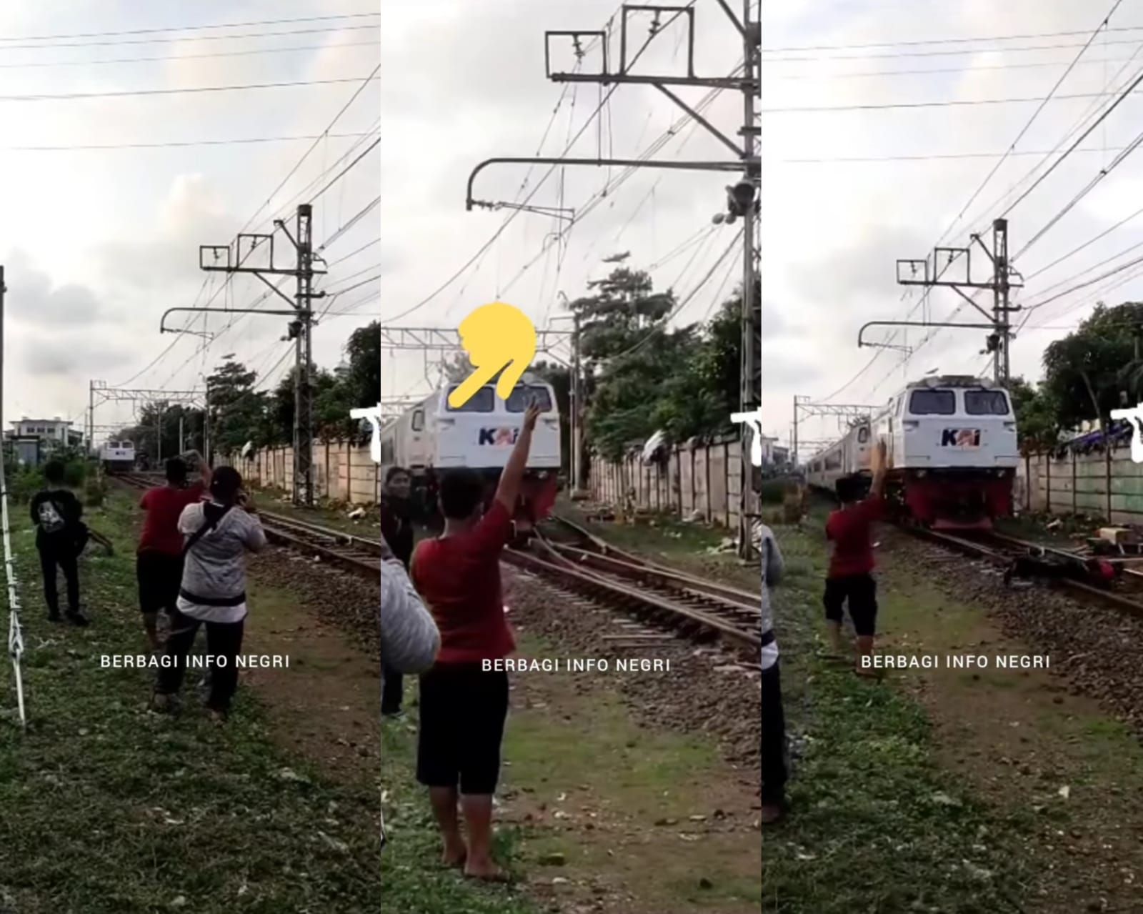 Tangkapan layar detik-detik peristiwa bunuh diri di salah satu stasiun kereta di Jakarta
