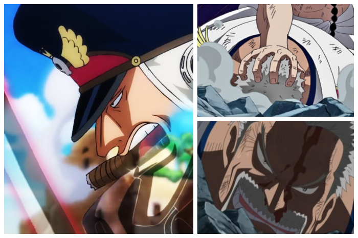 Spoiler Manga One Piece 1087: Garp Akhirnya Tumbang di Hadapan Aokiji, Kakek Luffy Ditusuk Shiryu.