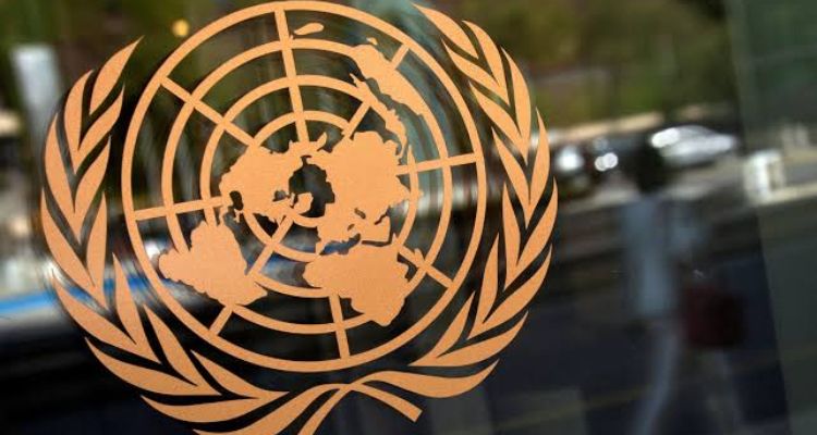 Logo Perserikatan Bangsa-Bangsa (PBB). 