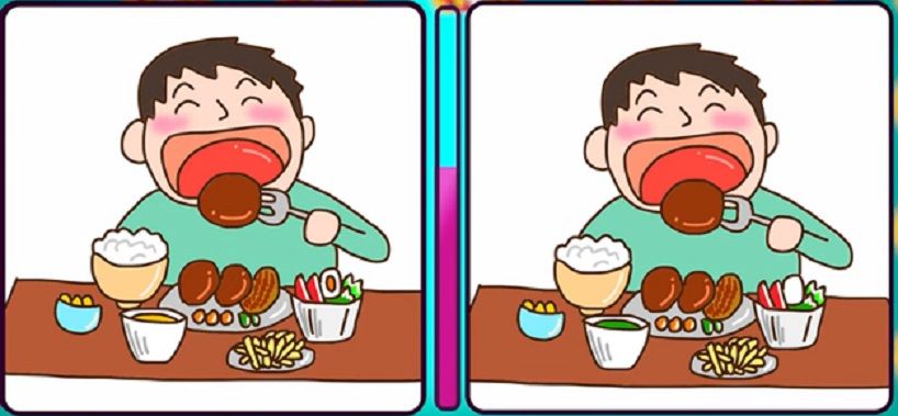 Apakah Kamu bisa menemukan perbedaan gambar pria yang sedang makan besar di tes IQ ini? Buktikan kejelianmu. 