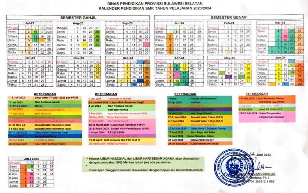 Kalender Pendidikan 2023-2024 Provinsi Sulawesi Selatan, Catat Jadwal Libur Semester Ganjil dan Genap