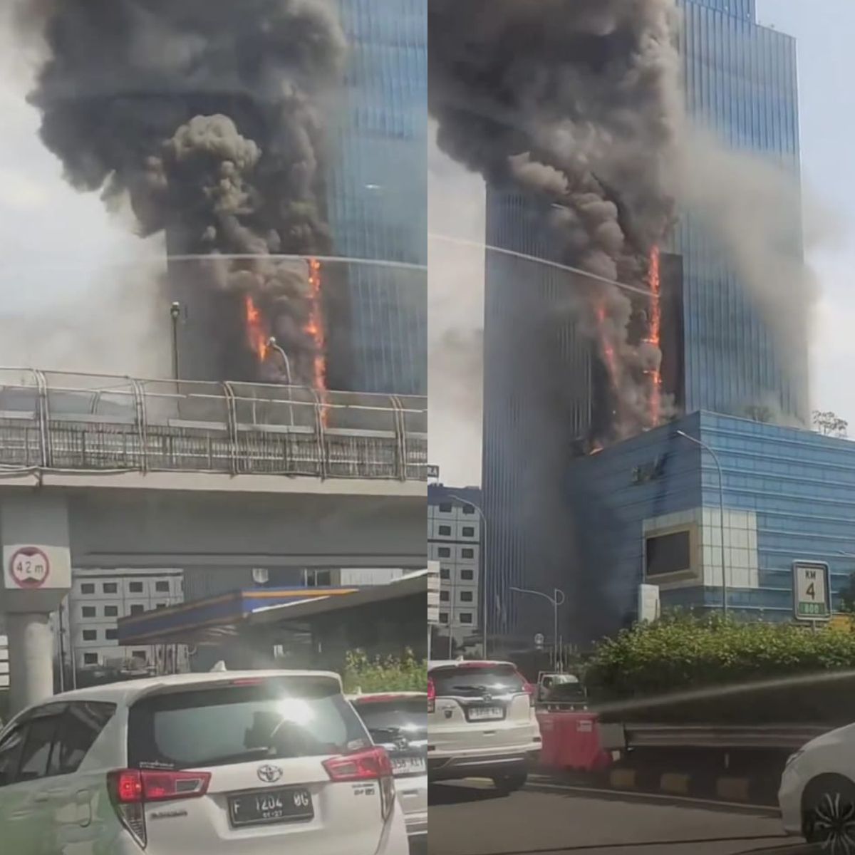 Kebakaran di K-Link Tower, Sabtu 15 Juli 2023.