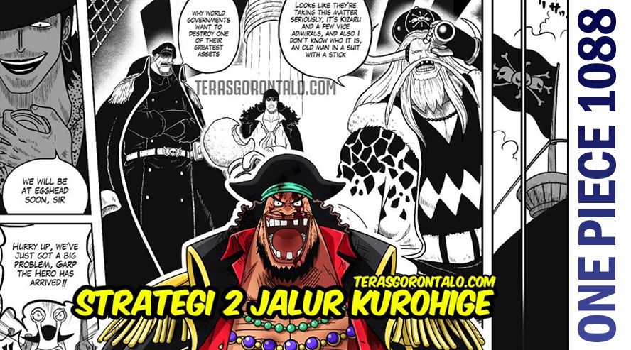 One Piece 1088: Usai Monkey D Garp Tumbang, Monkey D Luffy dan Shanks dalam Bahaya, Eiichiro Oda Ungkap Taktik 2 Jalur Kurohige.