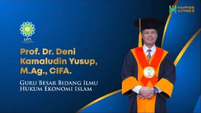 Prof. Dr. Deni Kamaludin Yusup. M.Ag, CIFA, dikukuhkan menjadi Guru Besar Ilmu Ekonomi Islam, Selasa, 18 Juli 2023./dok. pribadi