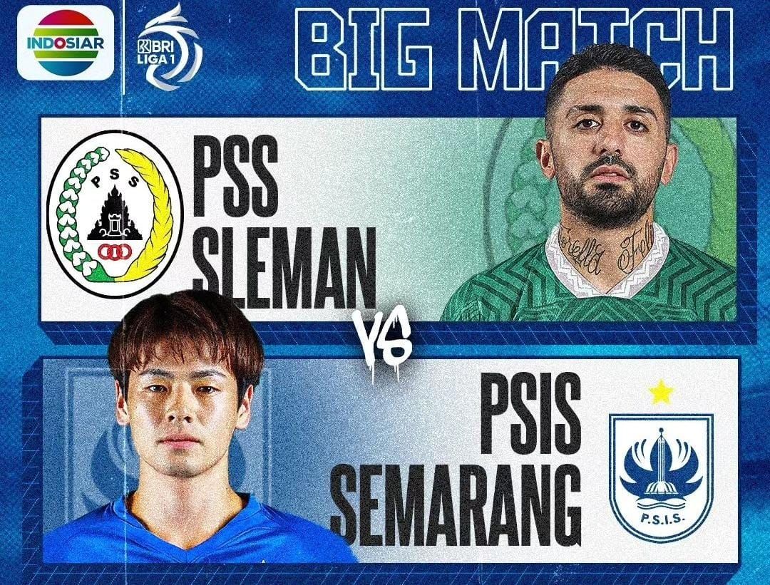 Link live streaming PSS Sleman vs PSIS Semarang hari ini. Nonton siaran langsung BRI Liga 1 PSS kontra PSIS tayang di TV Indosiar.