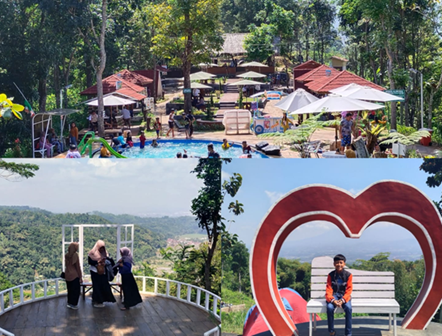 Beberapa sudut lokasi di wisata alam Bukit Sampalan Asri Ciamis Jawa Barat Minggu, 23 Juli 2023.