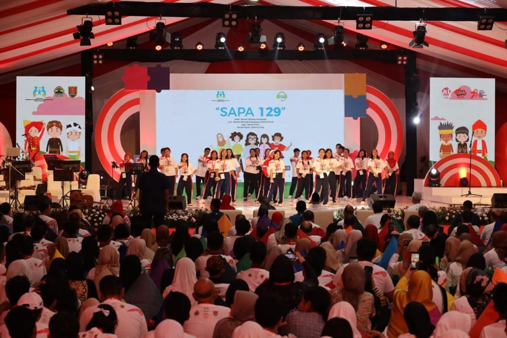 Peringatan Hari Anak Nasional tahun 2023 di Kota Semarang, Jawa Tengah, Minggu, (23/7).