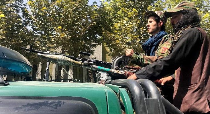 Pasukan Taliban saat berpatroli di Kabul, Afghanistan. 