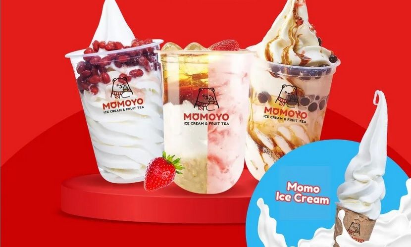 Varian rasa Momoyo Soft Ice Cream and Tea di Batam.