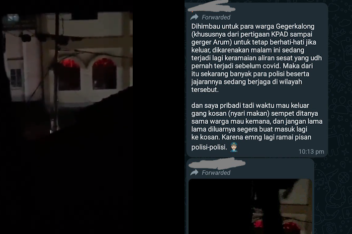 Rekaman video memperlihatkan aktivitas mencurigakan dari sebuah bangunan di wilayah Gegerkalong, Kecamatan Sukasari, Kota Bandung.
