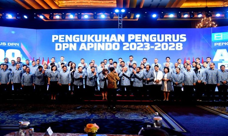Presiden Jokowi menghadiri acara pengukuhan Asosiasi Pengusaha Indonesia (Apindo) 2023-2028 pada, 31 Juli 2023.