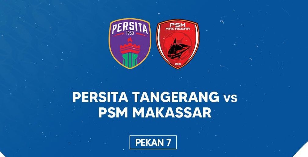 Starting line up Persita dan PSM Makassar.