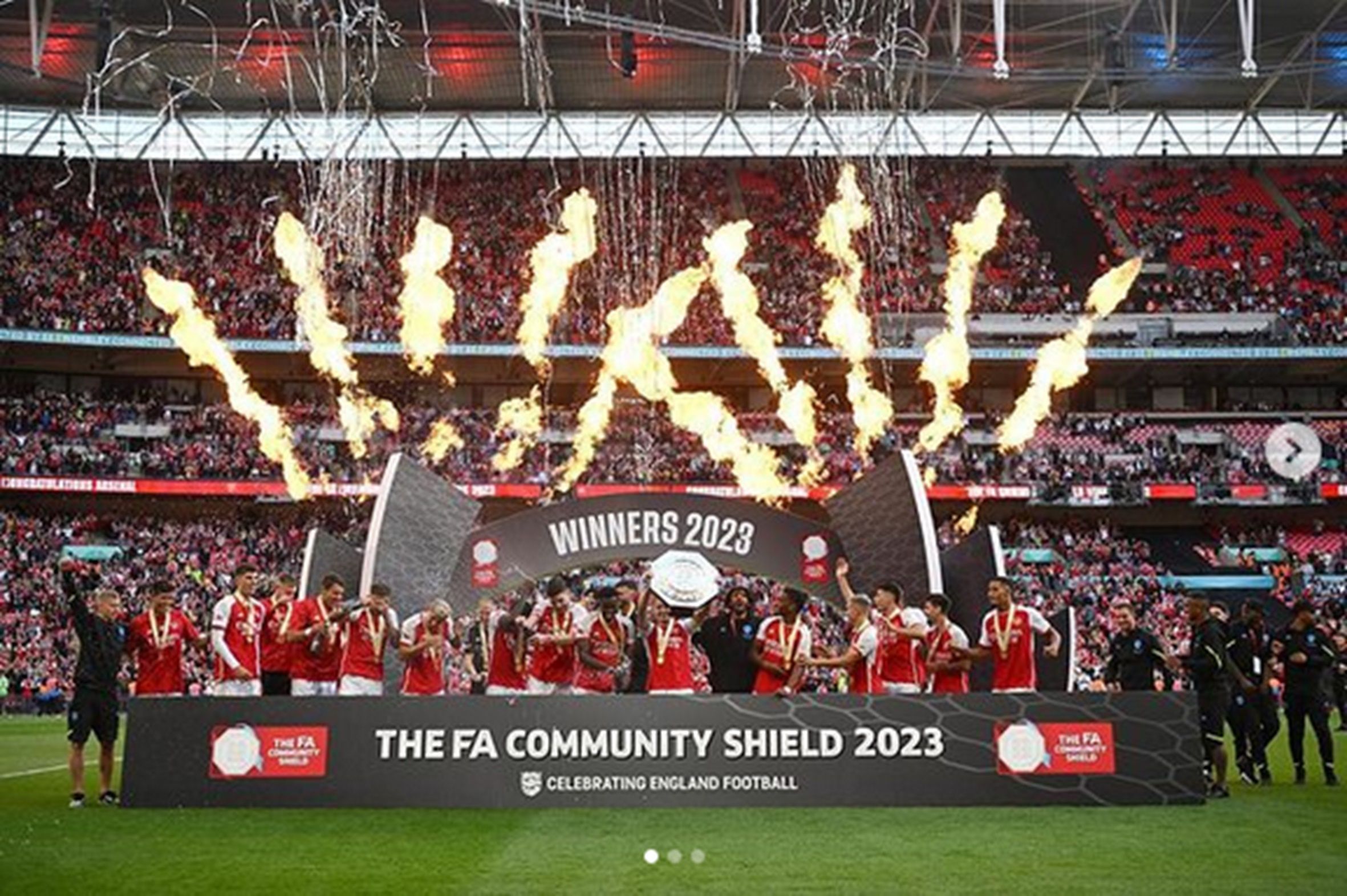 Arsenal sukses menjuarai Community Shield 2023.